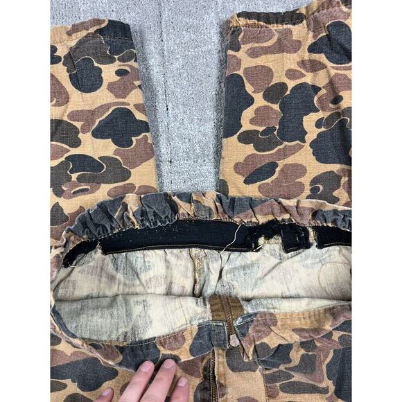 Vintage 70s? Elastic Waist Duck Camo Hunting Pants Talon Zipper Read Below - Picture 3 of 7